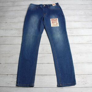l.e.i. Women's Denim Blue Jean Jeggings Jr Size S High Waist Pull On Str…